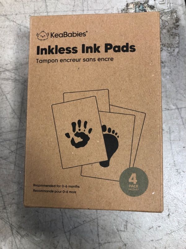 Photo 2 of 4-Pack Inkless Hand and Footprint Kit - Ink Pad for Baby Hand and Footprints - Dog Paw Print Kit,Dog Nose Print Kit - Baby Footprint Kit, Clean Touch Baby Foot Printing Kit, Handprint Kit (Jet Black) Jet Black 4-Pack