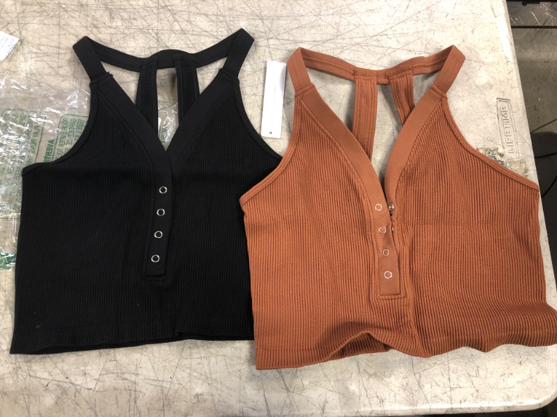 Photo 1 of crop tops- brown/black 
size-MED/LARGE