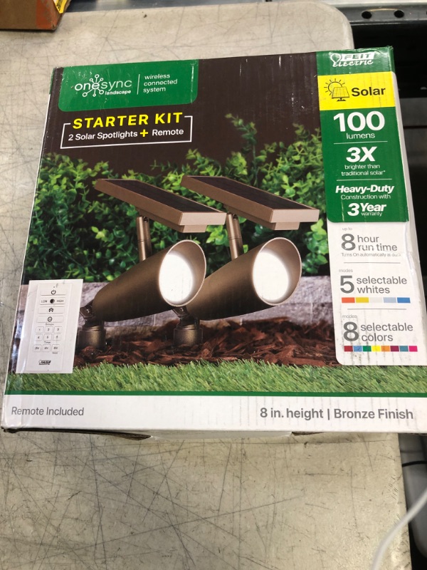 Photo 1 of Feit Electric OneSync Bronze Solar Powered/Remote LED Spotlight 2 pk