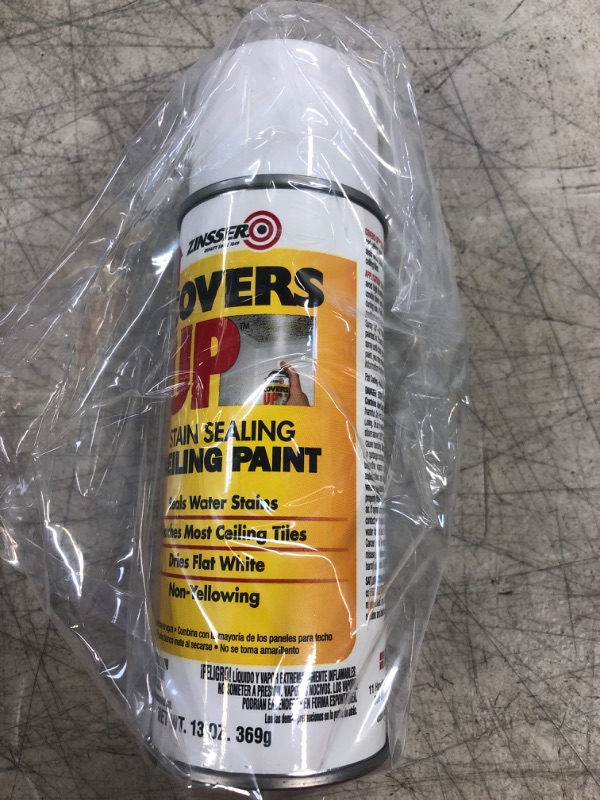 Photo 2 of Zinnser 03688 Covers Up Stain Sealing Ceiling Paint, White White 13 Ounce (Pack of 1) Spray Can