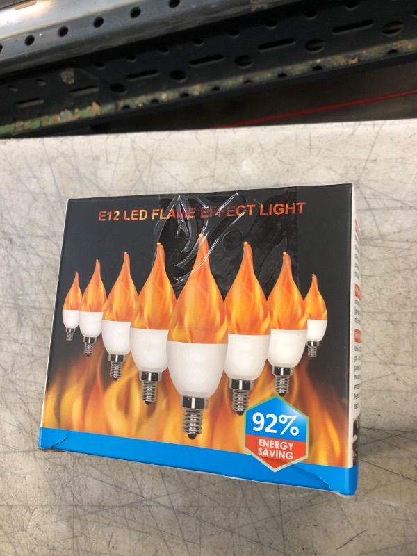 Photo 3 of 8 Pack E12 LED Flame Effect Light Bulbs - 2020 Upgrade 4 Modes with Upside Down Effect - E12 LED Flickering Candelabra Light Bulbs for Indoor/Outdoor/Hotel/Party/Bar Decorations
