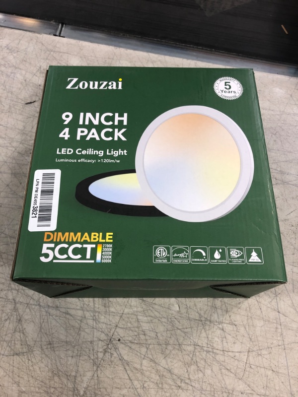 Photo 2 of zouzai LED Flush Mount Ceiling Light, Dimmable 5CCT Selectable 2700K/3000K/4000K/5000K/6000K,9 Inch Super Slim for Bedroom Energy Star & ETL Listed (9 inch,4 Pack,Black)
