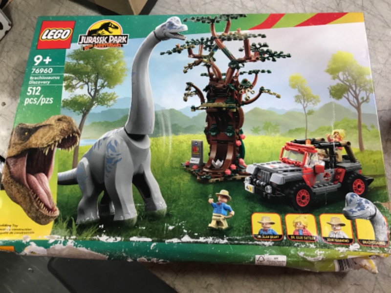 Photo 2 of LEGO Jurassic Park Brachiosaurus Discovery 76960 Jurassic Park 30th Anniversary Dinosaur Toy; Featuring a Large Dinosaur Figure and Brick Built Jeep Wrangler Car Toy; Fun Gift Idea for Kids Aged 9+