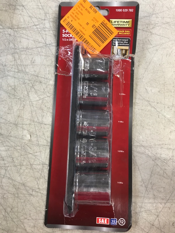 Photo 1 of 1/2 in. Drive SAE Large Socket Set (5-Piece)