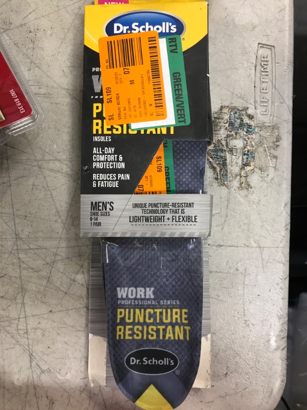 Photo 1 of Dr. Scholl's Professional Series Work Puncture Resistant Insoles, Men's 8-14, Trim to Fit Puncture Resistant Men's 8-14