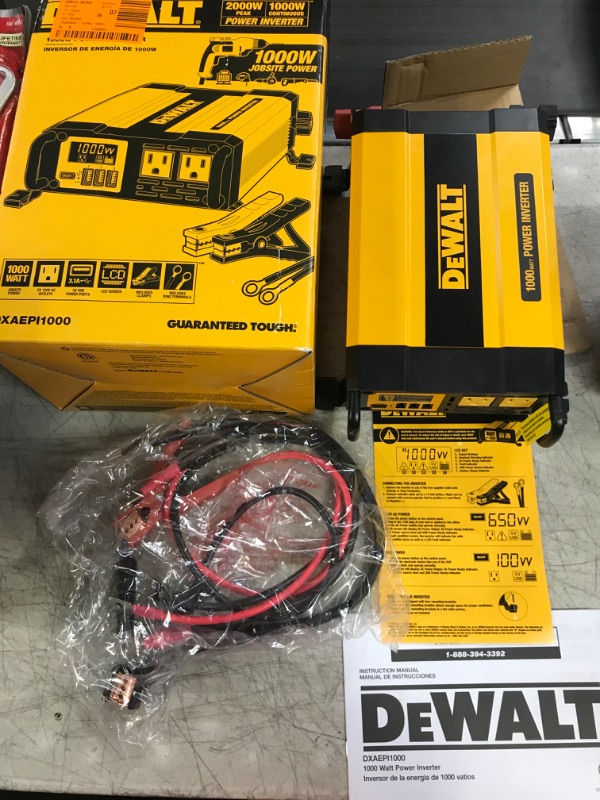 Photo 2 of DEWALT DXAEPI1000 Power Inverter 1000W Car Converter & DXAEPI140 Power Inverter 140W Car Converter: 12V DC to 120V AC Power Outlet with Dual 3.1A USB Ports Car Converter + Car Converter