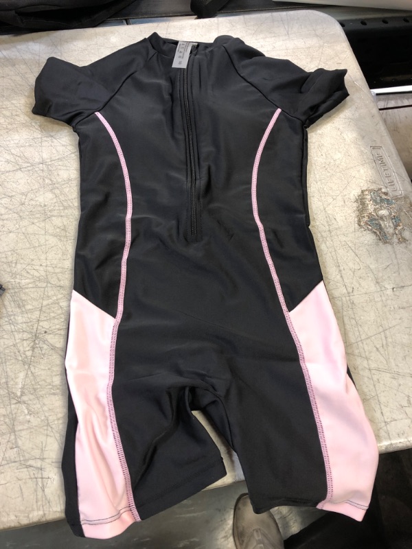 Photo 1 of girls rashgaurd bathing suit- one piece- black - short sleeve
size- 130 
