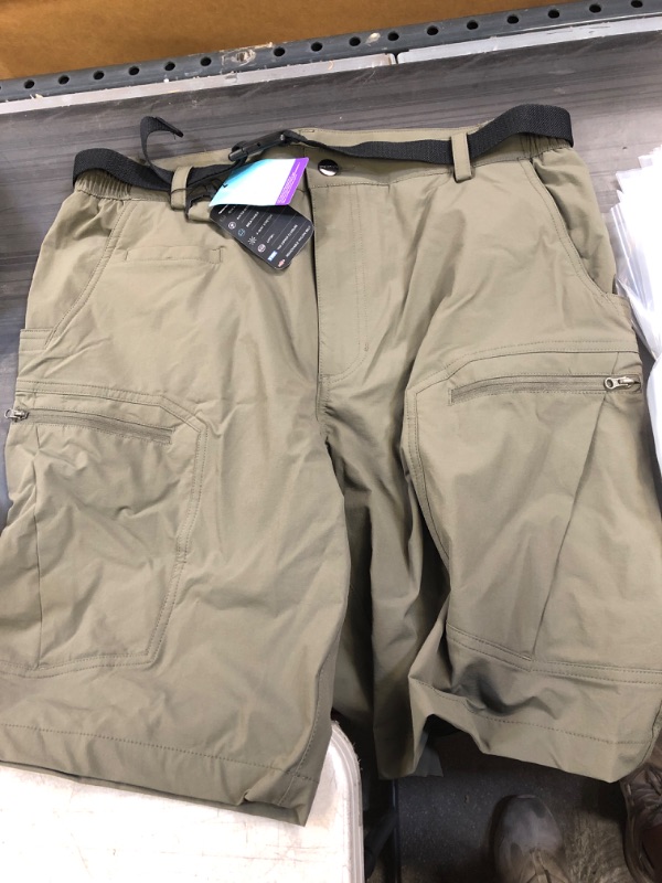 Photo 1 of mens cargo shorts- green 
size- 36 