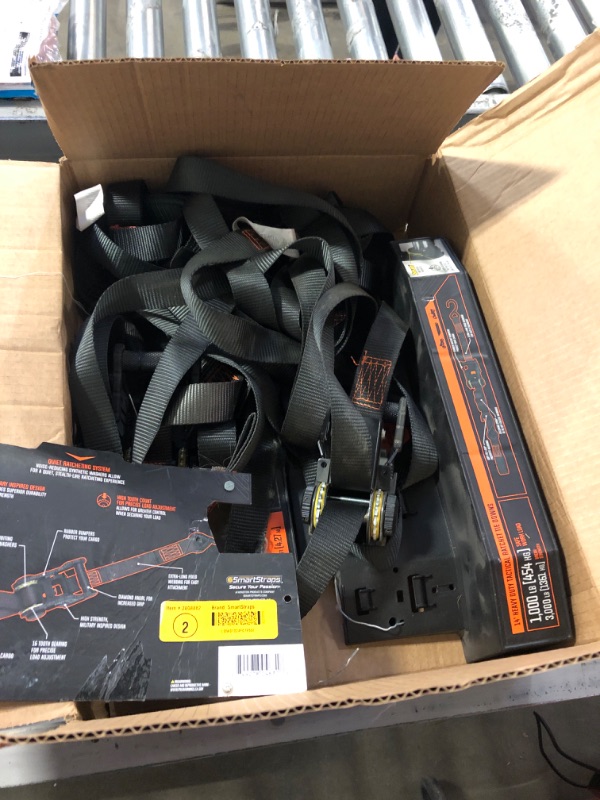 Photo 2 of 14 ft. Orange Tactical Ratchet Tie Down Straps with 1,000 lb. Safe Work Load - 4 pack