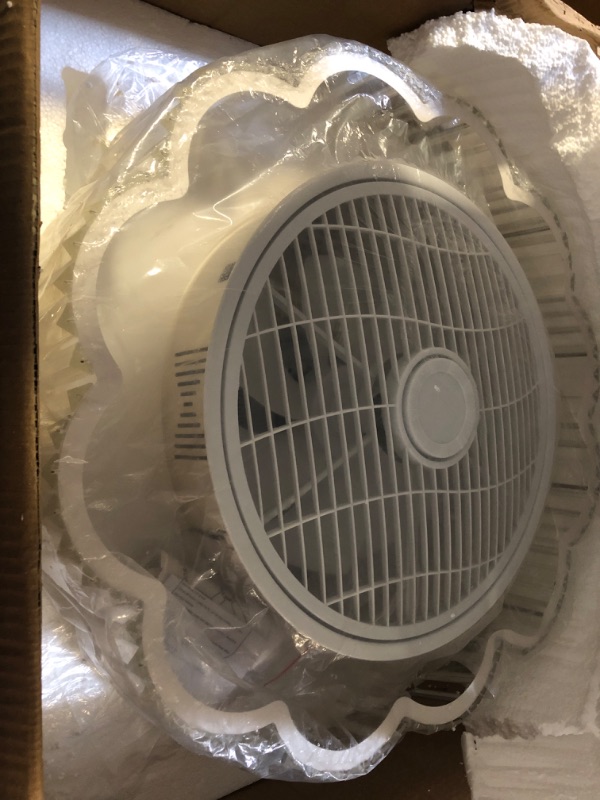 Photo 1 of QZFH Invisible Ceiling Fan with Light, Remote Control LED Dimmable lighting Modes, 3 Wind Speeds, Semi Flush Mount 24 inch 40W Low Profile Enclosed Blade Mute Fan Lights for Kitchen, Living Bed Room