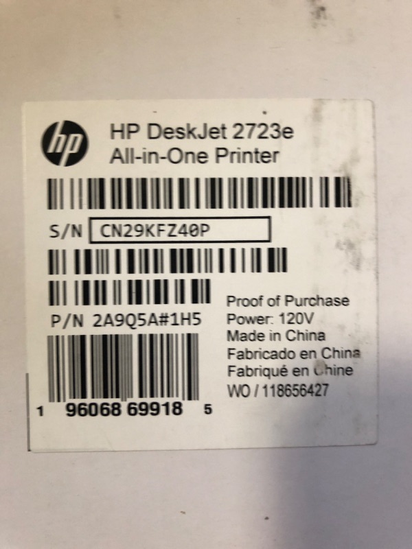 Photo 2 of HP DeskJet 2723e All-in-One Printer with Bonus 9 Months of Instant Ink