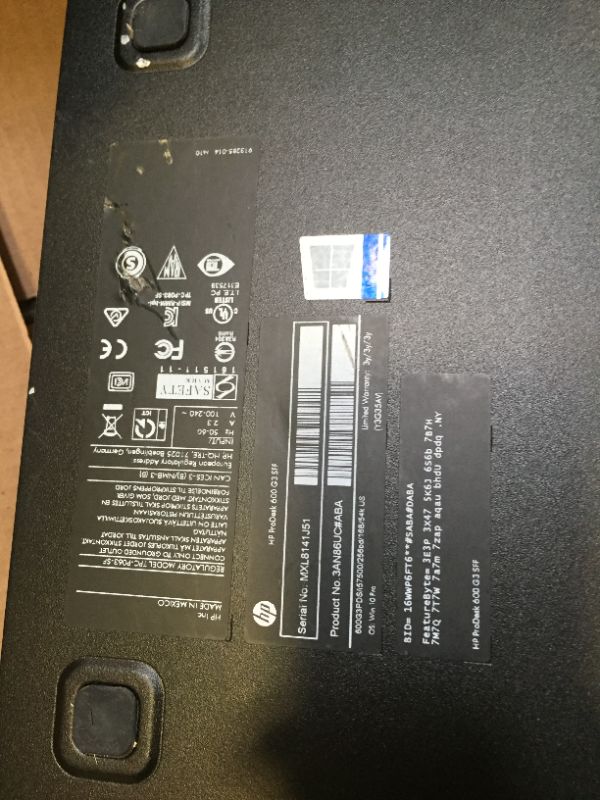 Photo 2 of HP Business Desktop ProDesk 600 G3 Desktop Computer - Intel Core i5 (6th Gen) i5-6500 3.20 GHz