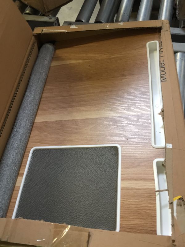 Photo 1 of HUANUO Lap Desk - Fits up to 17 inches Laptop Desk, Built in Mouse Pad & Wrist Pad for Notebook, Laptop, Tablet, Laptop Stand with Tablet, Pen & Phone Holder (Wood Grain) Light Brown Woodgrain