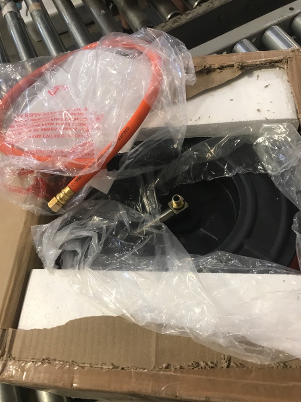 Photo 1 of Giraffe Tools TA15B Retractable Air Hose Reel Wall Mount 3/8" x 50 ft Hybrid Hose, Air Compressor Heavy Duty Steel Reel Auto Rewind 300PSI, 50ft, Tangelo
