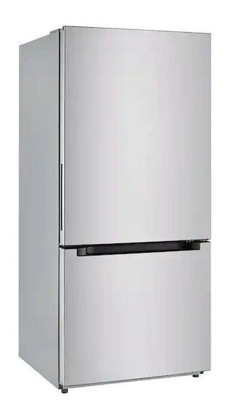 Photo 1 of 18.7 cu. ft. Bottom Freezer Refrigerator in Stainless Steel