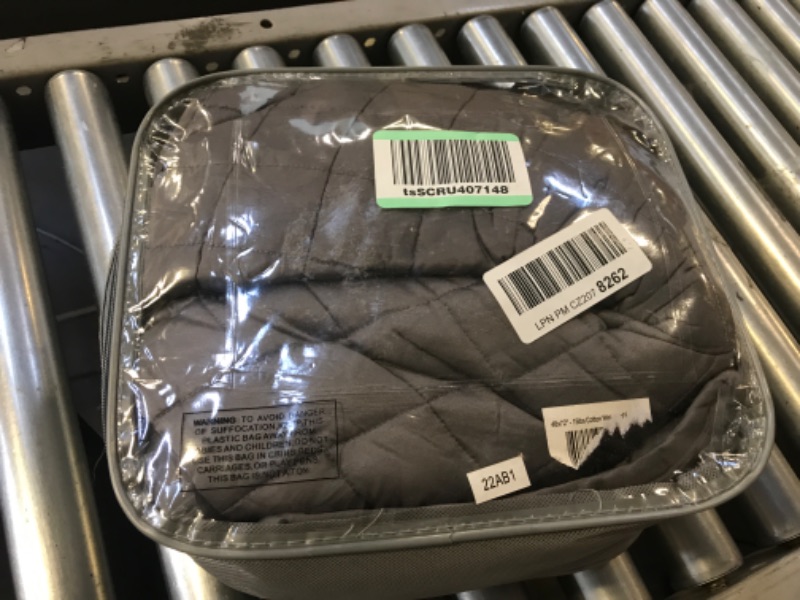 Photo 1 of 48" x 72" Gray Cotton Weighted Blanket by Bare Home

