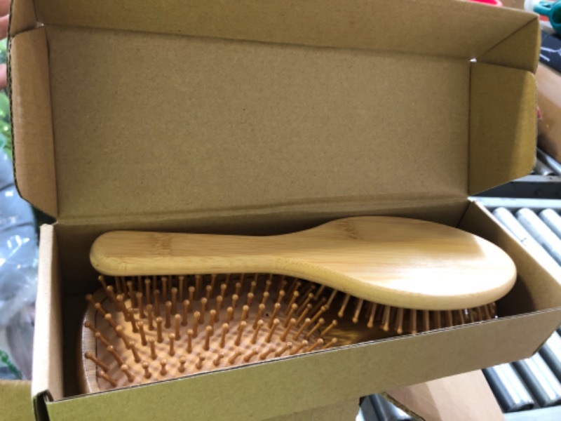 Photo 1 of 3PCS Bamboo Hair Brush Set,Natural Wooden Brush for Women, Men, Paddle Detangling Brush for Dry/Curly/Thick/Thin/Straight Hair
