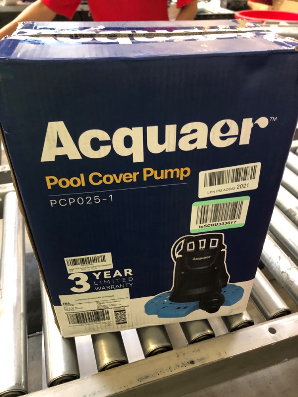 Photo 2 of Acquaer 1/4 HP Automatic Swimming Pool Cover Pump, 115 V Submersible Pump with 3/4” Check Valve Adapter & 25ft Power Cord, 2250 GPH Water Removal for Pool, Hot Tubs, Rooftops, Water Beds and more