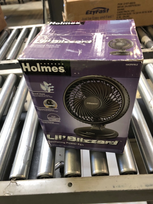 Photo 2 of Holmes 8-Inch Fan | Lil’ Blizzard Oscillating Table Fan, Black