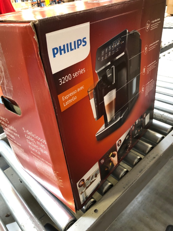 Photo 2 of PHILIPS 3200 Series Fully Automatic Espresso Machine - LatteGo Milk Frother, 5 Coffee Varieties, Intuitive Touch Display, Black