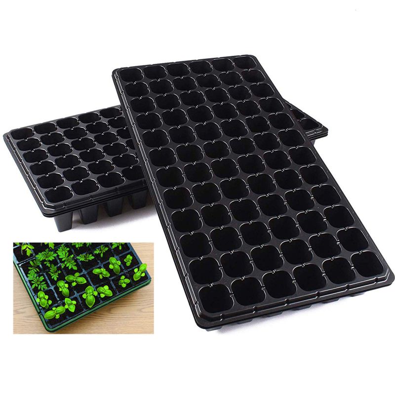 Photo 1 of AIFUSI 10 Pack Seed Starter Kit, 72 Cell Seedling Trays Gardening Germination Plastic Tray Nursery Pots Mini Propagator Plant Grow Kit Plug Tray Starting Trays for Seedling Germination