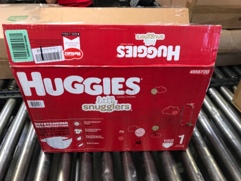Photo 2 of Baby Diapers Size 1 (8-14 lbs), 198ct, Huggies Little Snugglers Newborn Diapers Size 1 (198 Count)