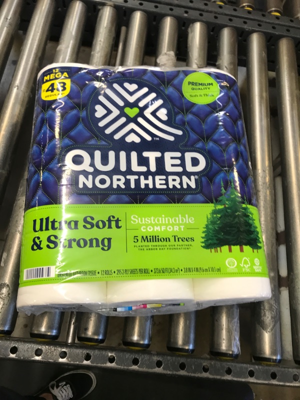 Photo 2 of Quilted Northern Ultra Soft & Strong Toilet Paper, 12 Mega Rolls = 48 Regular Rolls 1 Count (Pack of 12)