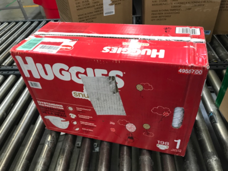 Photo 2 of Baby Diapers Size 1 (8-14 lbs), 198ct, Huggies Little Snugglers Newborn Diapers Size 1 (198 Count)