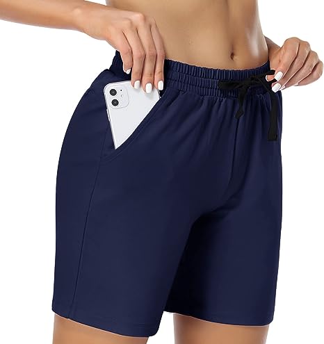 Photo 1 of HISKYWIN  7" Inseam Length Women's Active Lounge Bermuda Shorts Yoga Jogger Shorts Zip Pockets
- xxl sized