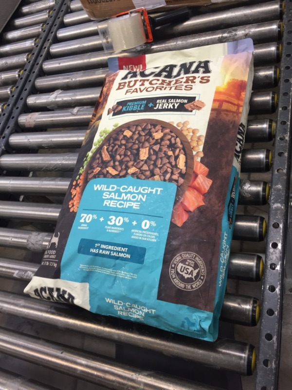 Photo 1 of ACANA Butcher's Favorites Dry Dog Food, Wild-Caught Salmon Recipe, Fish Dog Food, 17lb Grain Free Kibble with Jerky Wild-Caught Salmon 17 Pound (Pack of 1) - best by 10/18/2024