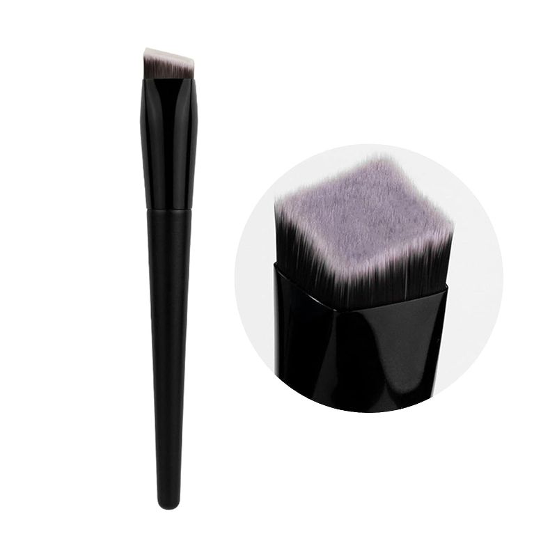Photo 1 of 2 PACK ---Cintanuota, Square Mouth Angled Liquid Foundation Brush, Thickened Aluminum Tube and Wooden Handle, Rare Full Coverage Face Makeup Brush for Blending Liquid, Cream or Flawless Powder Makeup (grey) 