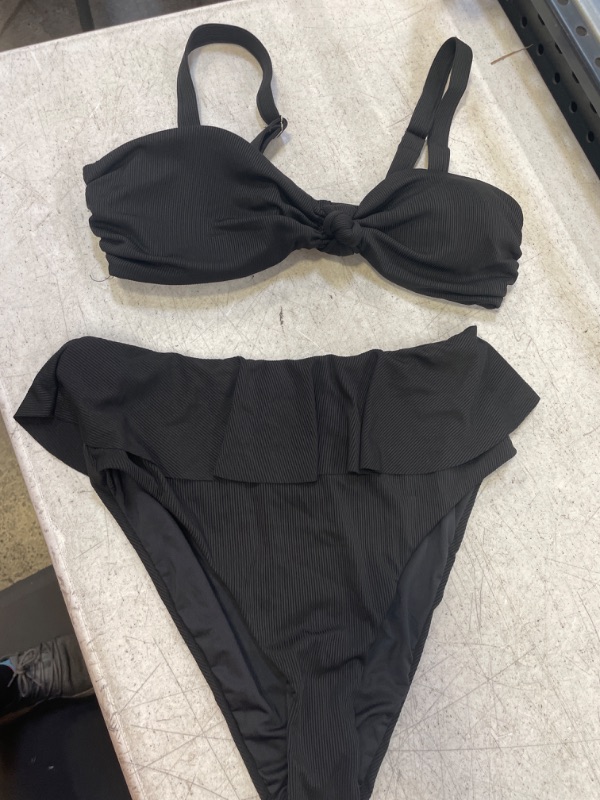 Photo 1 of 2 PIECE BLACK BATHING SUIT L