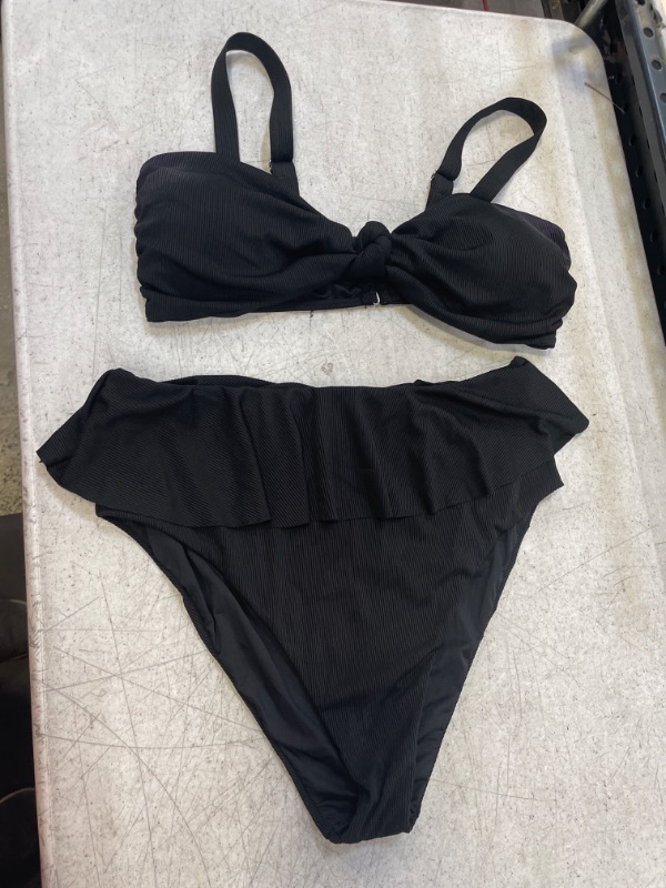 Photo 1 of 2 PIECE BLACK BATHING SUIT XL 