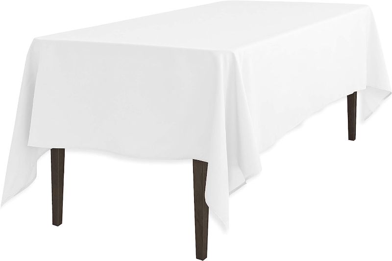 Photo 1 of 2 PACK 60X102 INCH WHITE TABLE CLOTHS 