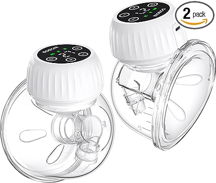 Photo 1 of BIOBOO Hands Free Breast Pump, Wearable Breast Pump with Silicone Massage Petal Function, Portable Electric Breast Pump 2 Packs - White
