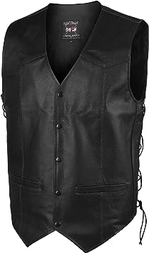 Photo 1 of DEFY Challenge Your Fear Leather Motorbike Vest Club Style Motorcycle Biker Vest Side Laces Concealed Gun Pockets m