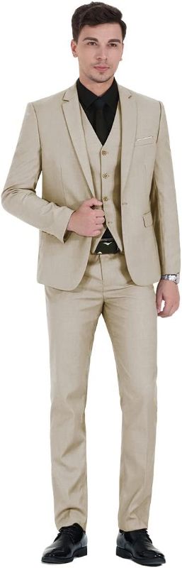 Photo 1 of Mens 3-Piece Suit Notched Lapel One Button Formal Jacket Vest Pants Set SIZE 2XL