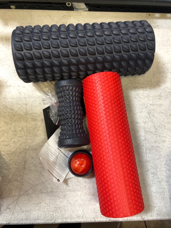 Photo 2 of Foam Roller for Physical Therapy | Deep Tissue Muscle Roller Set - Includes: Back Roller x2, Massage Roller, Massage Ball, Foot Roller - Foam Roller for Back, Neck, Feet & Leg Roller | ELVIRE SPORT