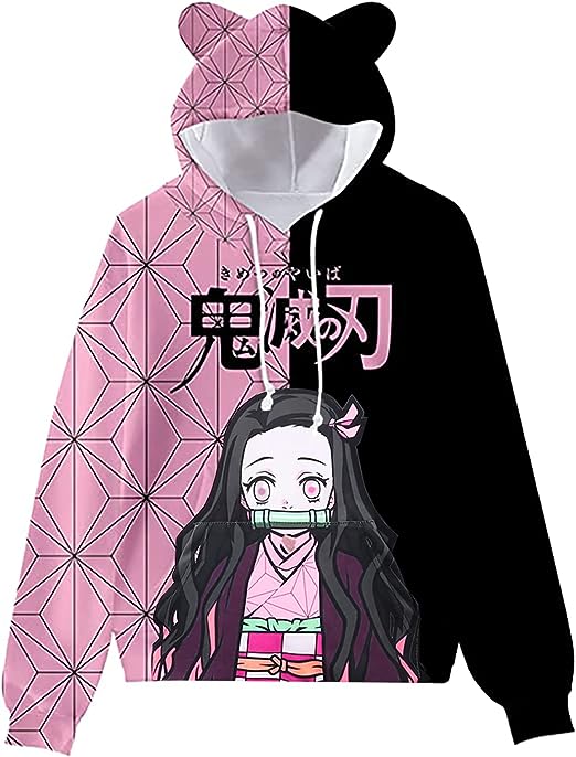 Photo 1 of Metaparty Demon Slayer Hoodie, Tanjirou Kamado Cosplay Costume Hoodie, Anime Costumes for Kids SIZE M
