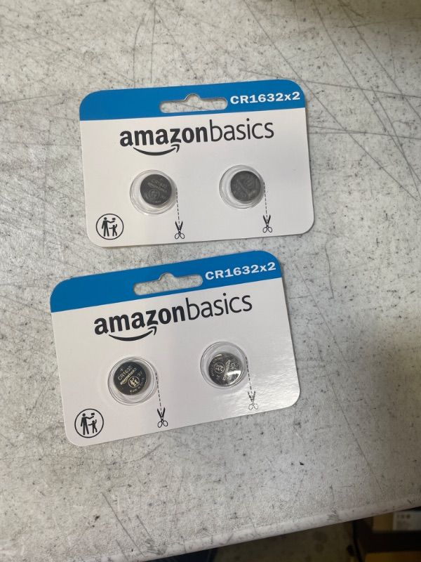 Photo 2 of 2 PACKS ---- Amazon Basics CR1632 Lithium Coin Cell Battery, 3 Volt, Long Lasting Power, Mercury Free -  2 Count  CR1632