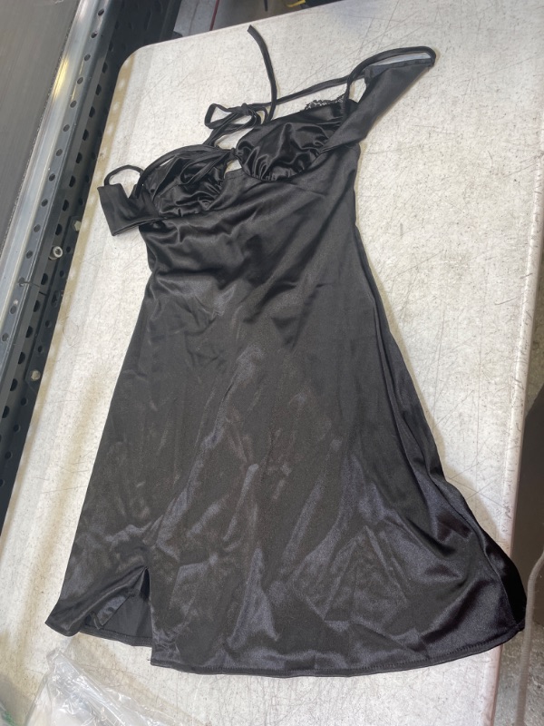 Photo 1 of BLACK SATIN DRESS S