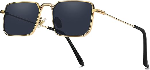 Photo 1 of Fayoh Naomi Rectangular Sunglasses Classic Retro Metal Frame Small Size UV400 UV Protection For Men And Women