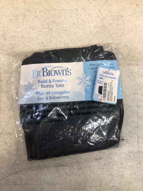 Photo 2 of Dr. Brown’s Fold & Freeze Bottle Tote, Breastfeeding Essential Cooler Bag, 6 Baby Bottles Milk Storage - Black