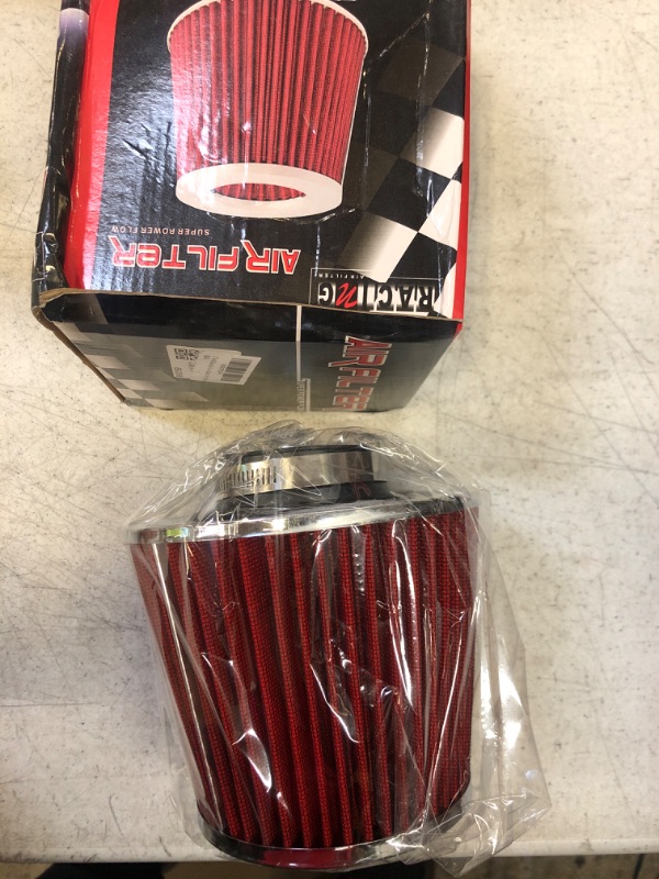 Photo 2 of 2.5" Red 63.5mm Inlet Cold Air Intake Cone Replacement Quality Dry Air Filter