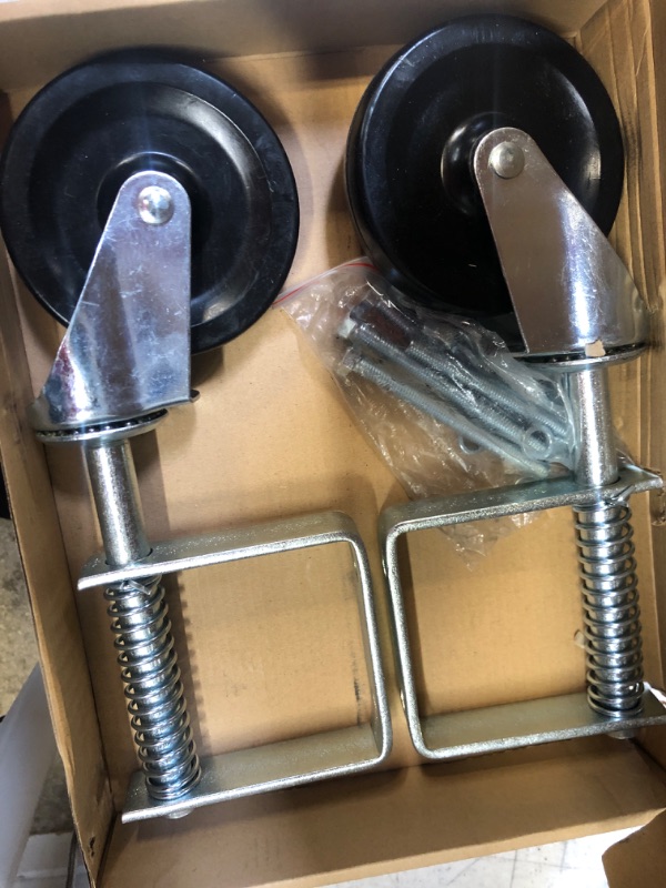 Photo 1 of Spring Loaded Gate Caster 4”, Heavy Duty Gate Caster Wheel with Spring Loaded,Universal Mount Pate, 250-500 lbs Load Capacity, 4 Inches Rubber Wheel(Two PCS))