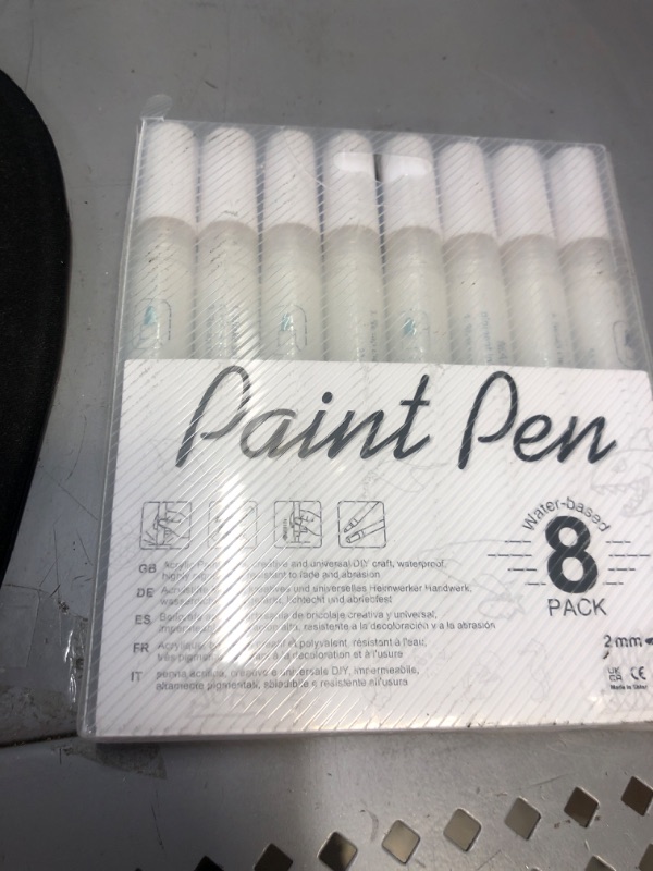Photo 1 of White Paint Pen for Art - 8Pack Acrylic White Paint Marker for Rock Painting, Stone, Wood, Canvas, Glass, Metal, Metallic, Ceramic, Tire, Graffiti, Paper, Drawing, Highlight Water-Based Paint Sets