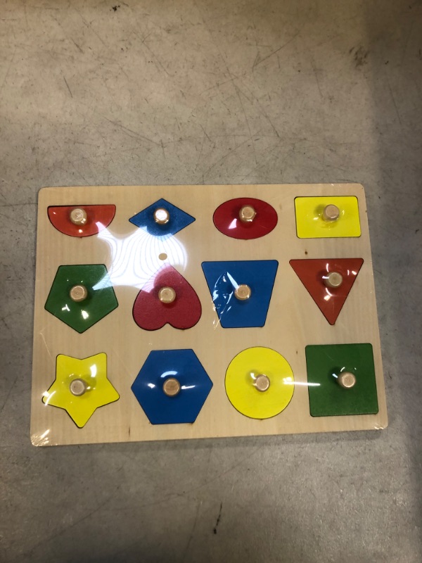 Photo 2 of 12 Block Montessori Toys,Shape Puzzles, Wooden Baby Puzzles for 1+ Year Old Toddlers or 1-3 Years Babies