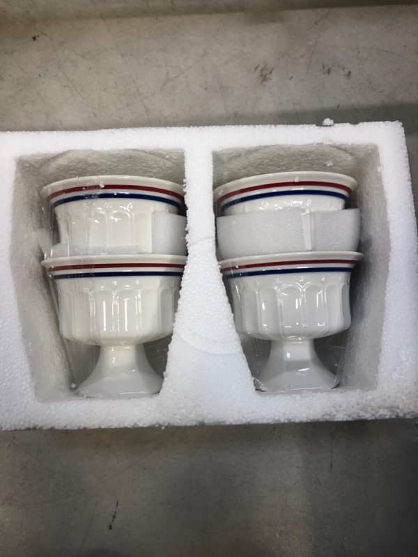 Photo 1 of 4 PIECE CERAMIC ICE CREAM CUPS, PUDDING CUPS, FRUIT SALAD ETC. 