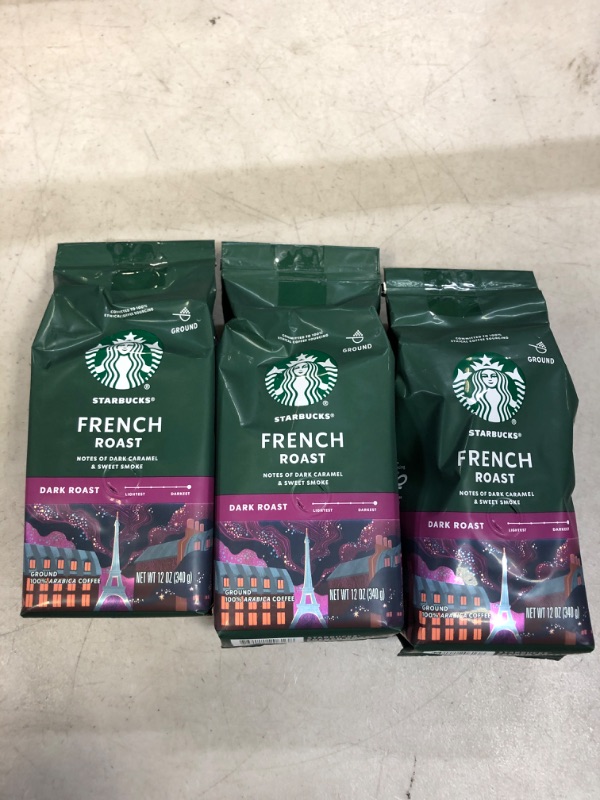 Photo 2 of EXP. AUG 10,23 Starbucks Ground Coffee, French Roast, 12 OZ French Roast 12 Ounce (Pack of 3)