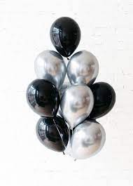 Photo 1 of  Silver & Black Chrome Balloon